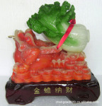 高档树脂玻璃钢工艺品 金蟾纳财 精美摆饰品(红玉)