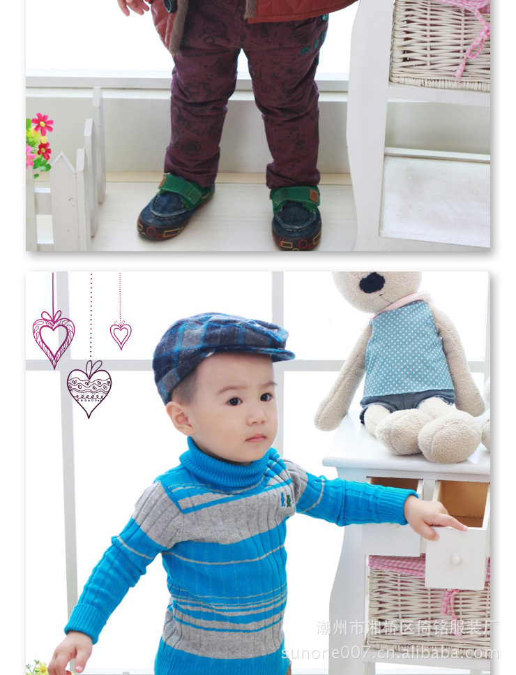 得意布屋 <em>品牌</em>童装 2103<em>高领</em> <em>纯棉</em>男童<em>打底毛衣</em>