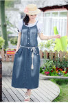 1282#2012新款女装休闲吊带百搭波西米亚牛仔长裙连衣裙