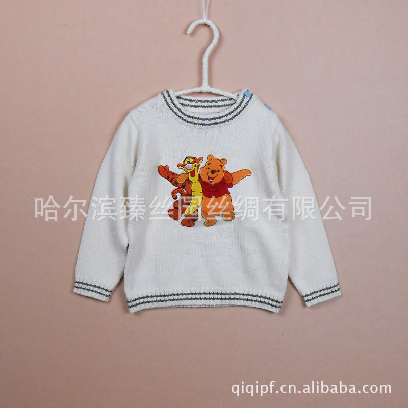 直批新款中<em>幼童毛衣</em> 条纹滴胶卡通图案3021 2