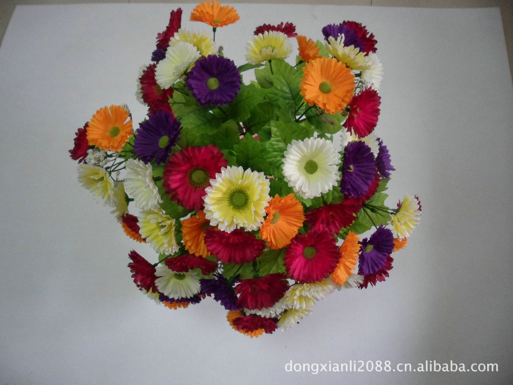 供应盆景花,人造花仿真花 6个满天星九叉图片