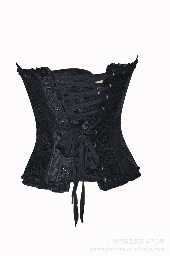 黑色哥特腰封束身美体宫廷式<em>马甲</em>托胸<em>瘦身</em>美体