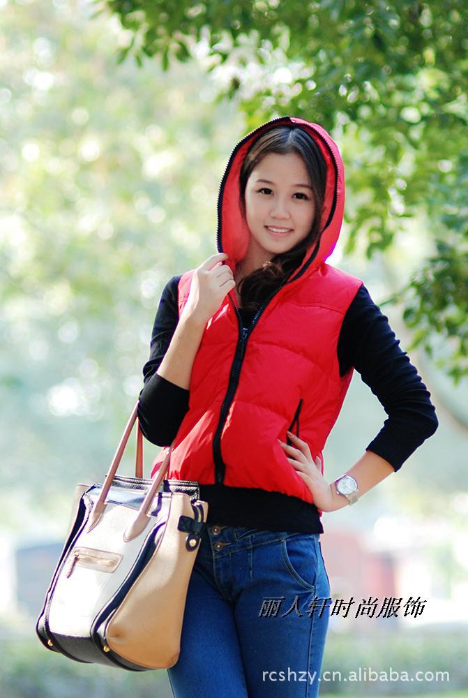 【厂家直销 <em>马夹</em>加厚<em>带帽白</em>鸭绒<em>羽绒马甲</em>羽绒