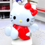 平底树脂公仔配件-长翅膀的HelloKitty猫-大红 手机美容贴钻批发