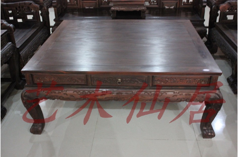 红木古典家具\/老挝黑酸枝新款式如意沙发十一