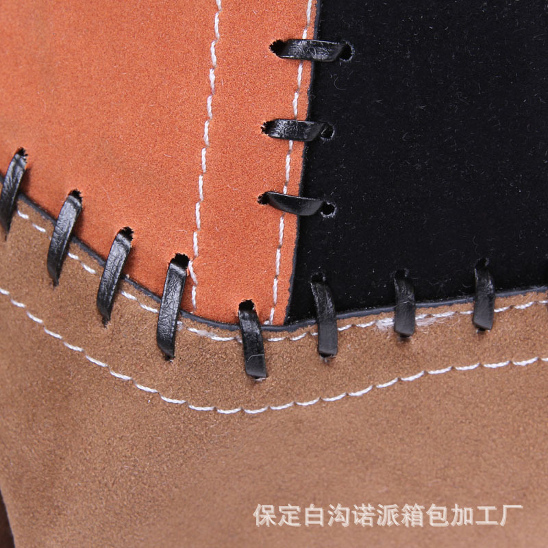 厂家直供 2036<em>西部牛仔</em>复古拼接撞色包包 单肩