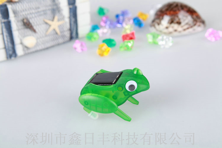 【太阳能青蛙玩具 节能环保玩具会跳的青蛙 太