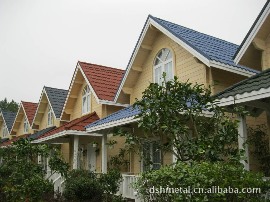 轻质屋面别墅瓦,彩石金属屋面瓦,厂家批量供应