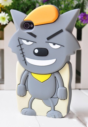 灰太狼 喜洋洋 iphone4s手机壳 卡通硅胶 苹果4