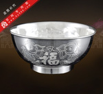 纯银工艺品.纯银餐具-纯银碗-纯银制品.矮脚圆形纯银碗