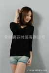 OXMO 女式针织绣花 中袖T恤