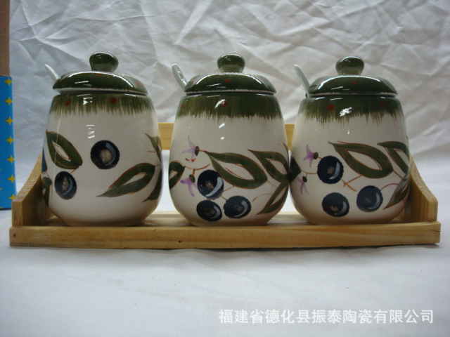 瓷都德化 振泰陶瓷 调味罐 陶瓷调味罐 调味罐三件套 陶瓷批发