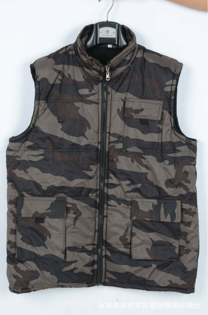 【<em>棉马甲劳保</em>棉袄水洗外军保安工作服迷彩绿大