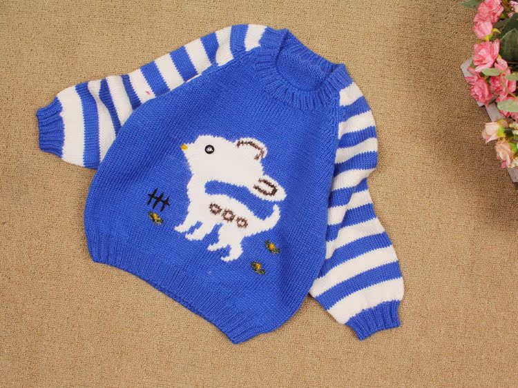 童装批发手工棒针<em>毛衣宝宝婴儿毛衣</em>手工<em>编织</em>儿