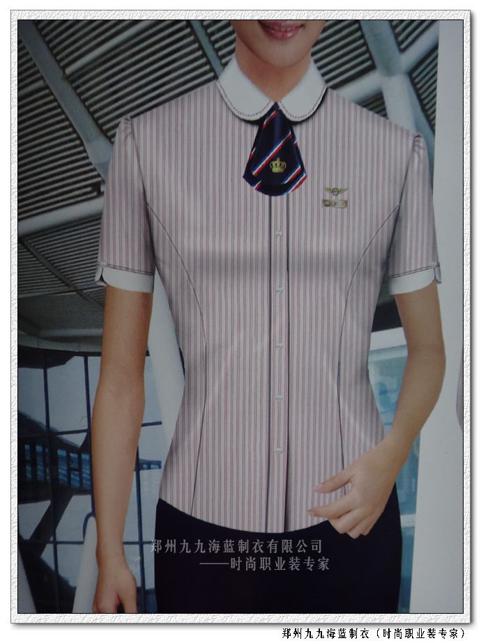 【加工订制时尚职业装 夏装 铁路类制服工装 V