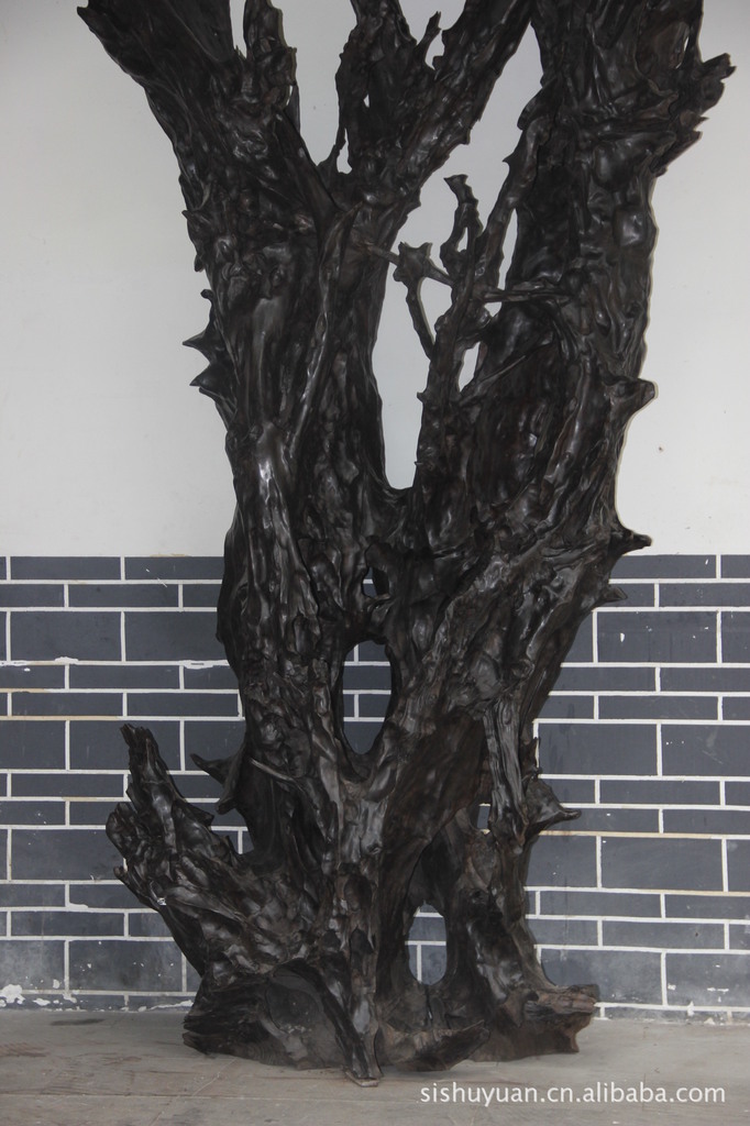 阴沉木根雕 大型摆件 公司形象艺术品 乌木自然根雕