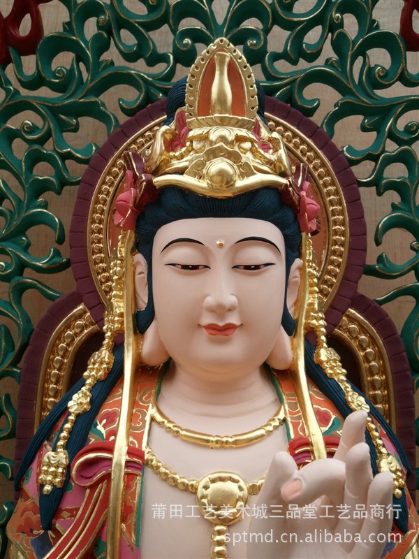 木质工艺品-木雕自在佛像佛堂供奉观音菩萨神