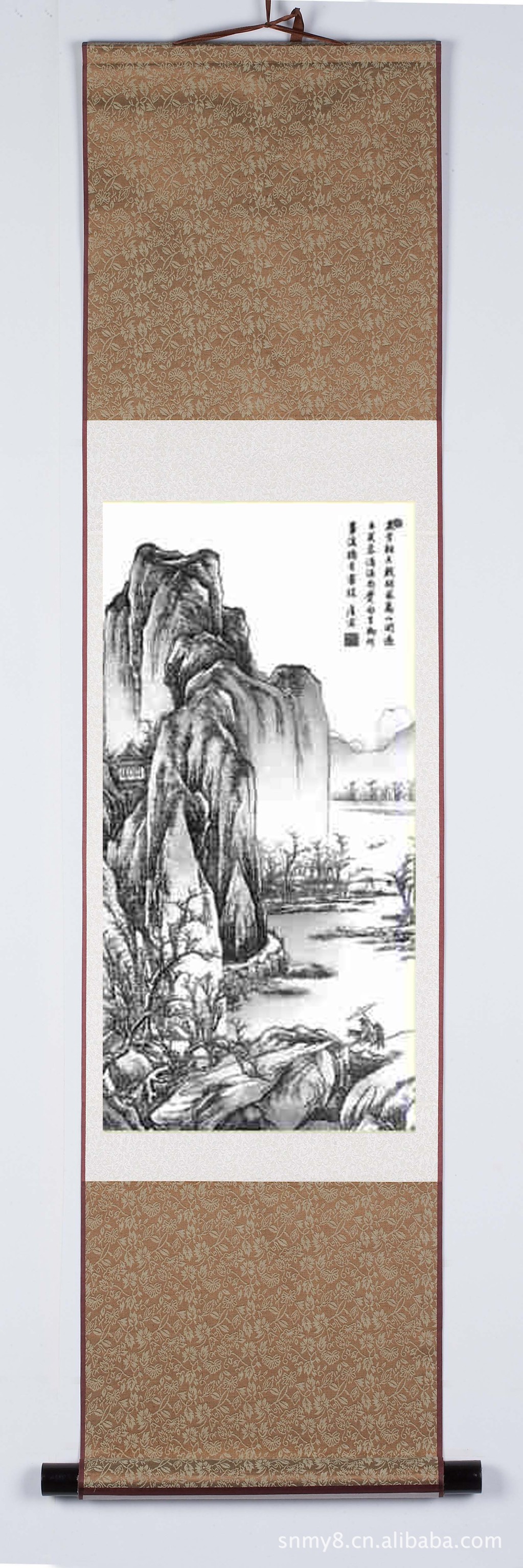 义乌厂家直销丝绸文化礼品,真丝织锦画,外事礼品画【杏花茅屋图片_1