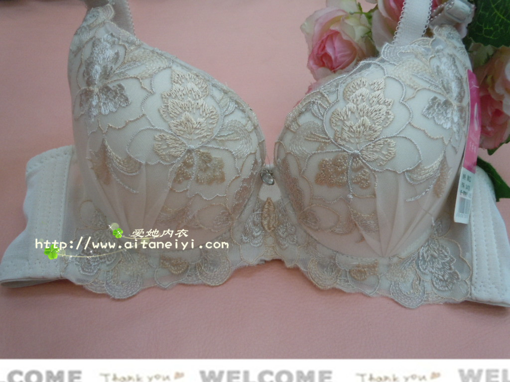 【<em>爱她</em>内衣裤 绣花<em>文胸</em> A杯中厚杯 B杯加厚杯