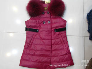 批发采购<em>女式马甲</em>背心-真皮<em>羽绒加长马甲</em>/海宁