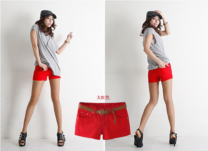 2012新款韩版大码18色牛仔<em>短裤女夏</em>糖果色彩