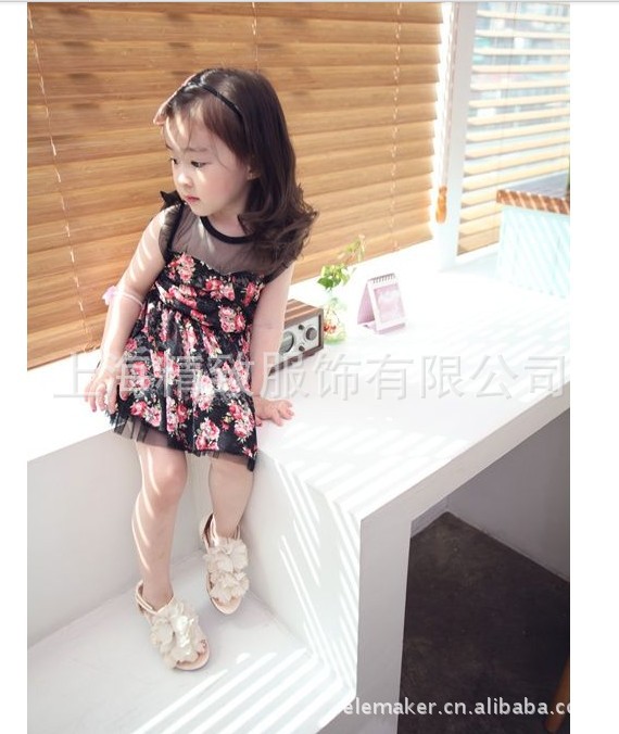 最新<em>淘宝</em>热销春夏新款童装<em>女童装</em>花花<em>连衣裙</em>子