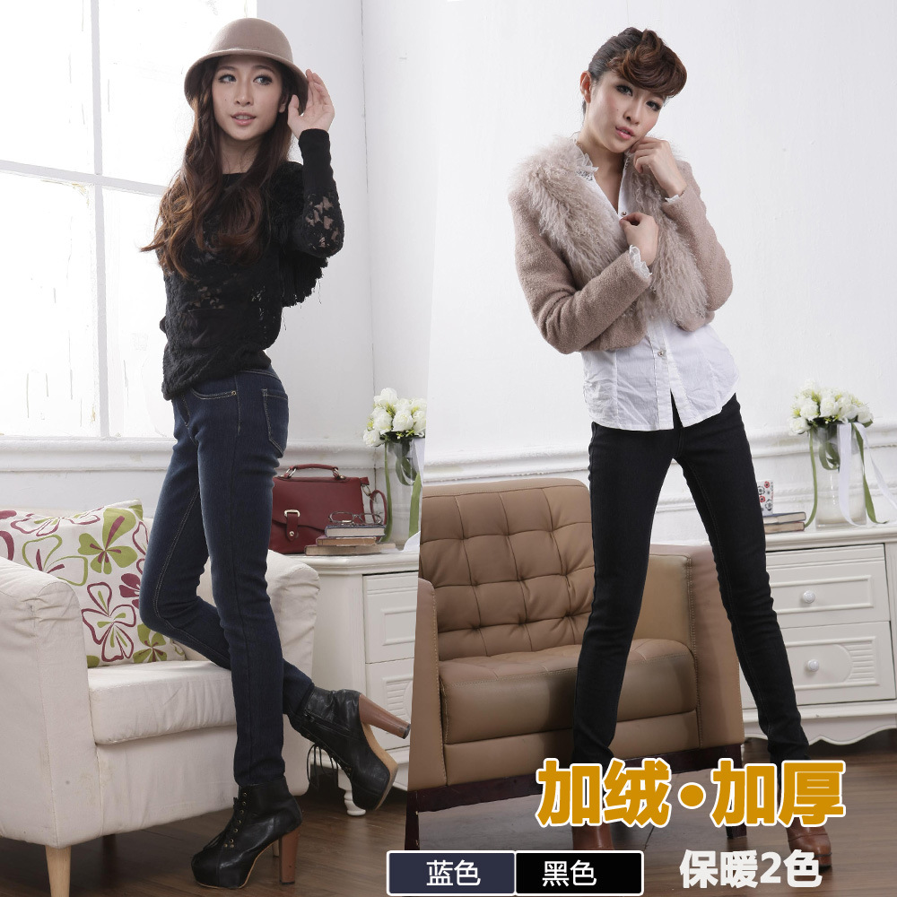2012秋冬装<em>boyfriend女装</em>腰部褶皱宽松直筒牛