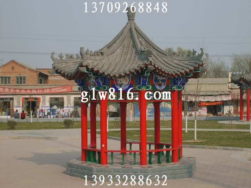 厂家专业制作仿古水泥六角亭图片_4