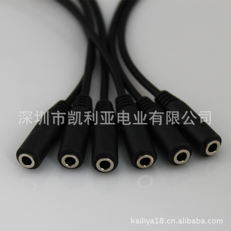 深圳音频线厂家批发音视频线,一分二黑色音视频线【现货库存】