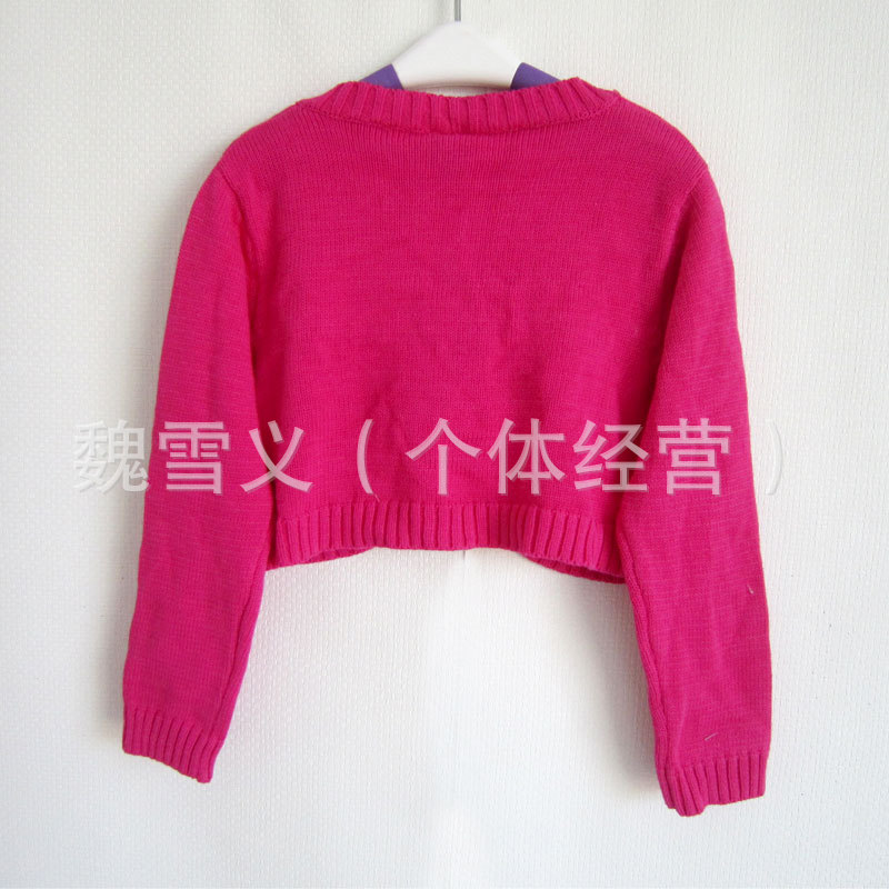 批发外贸童装 <em>女童纯棉长袖</em>绣花披肩毛衣小外