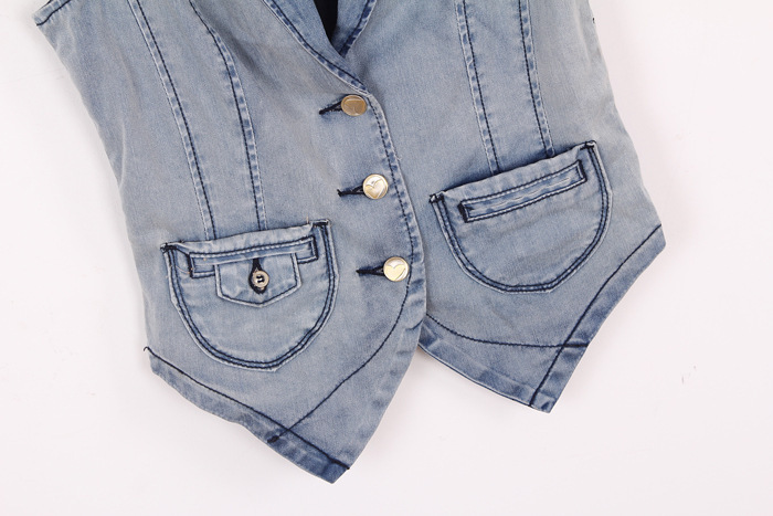 货女装批发 2012欧美秋季新款女式牛仔马甲背