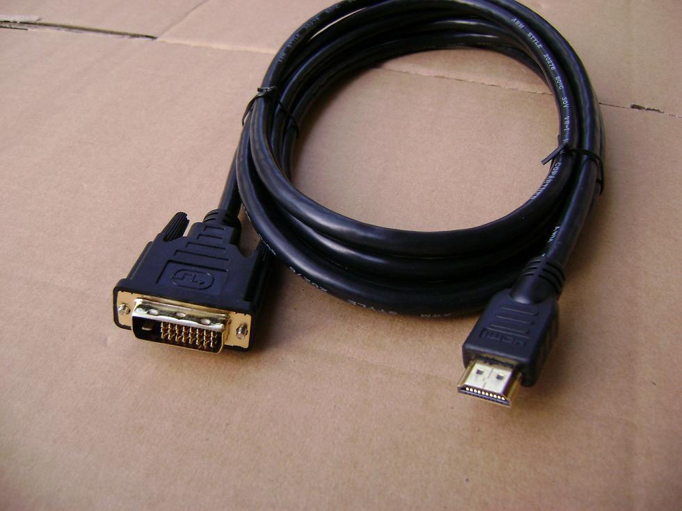 hdmi转dvi 高清电脑连接线电脑显示器接电视连接线0.2米