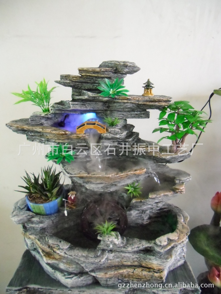 乔迁送礼 家居装饰大型流水 风水轮 假山盆景 风水轮 小假山盆景图片