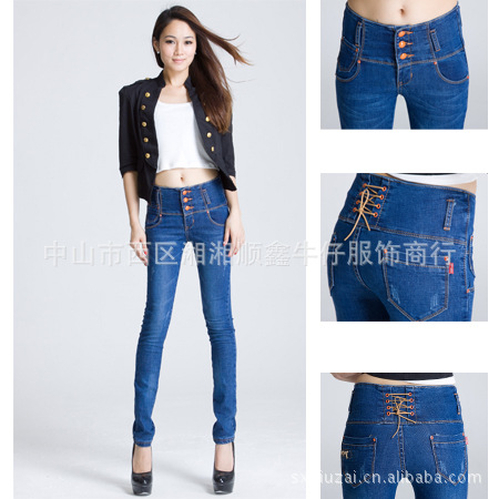 街头养眼<em>牛仔裤美女 街拍</em>细腿是王道 - 阿里巴