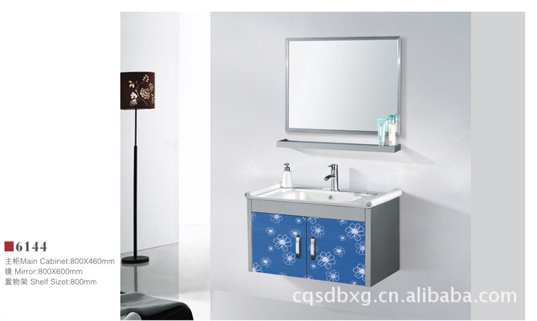 鼎不锈钢浴室柜理石面盆 橡木浴柜 陶瓷洗盆 压