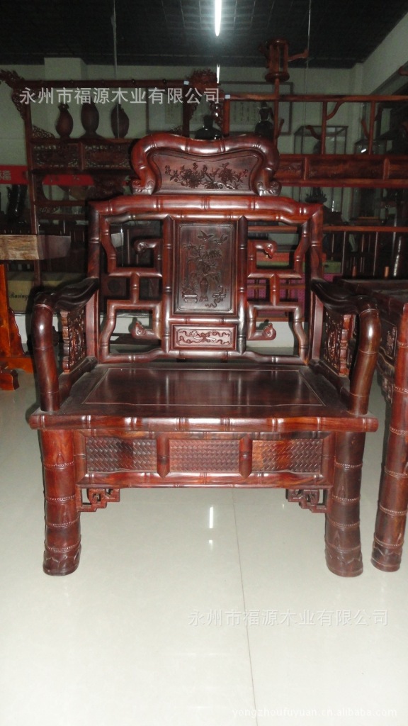 红木家具、古典中式家具竹节沙发十一件套 福