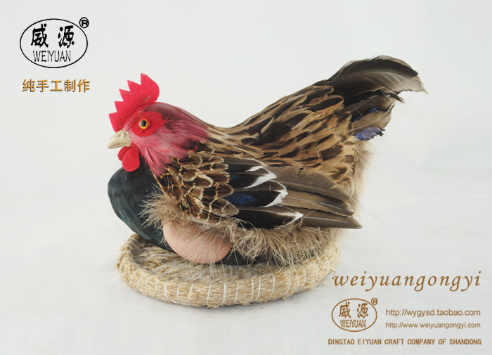【威源 仿真动物 手工艺品 仿真母鸡 下蛋鸡 羽毛鸡 大卧母鸡 B052】价格,厂家,图片,其他民俗工艺品,山东定陶威源工艺有限公司 -马可波罗网