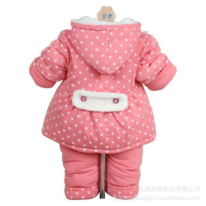 2012爆款 女宝宝新款冬装 加厚棉袄棉服套装婴