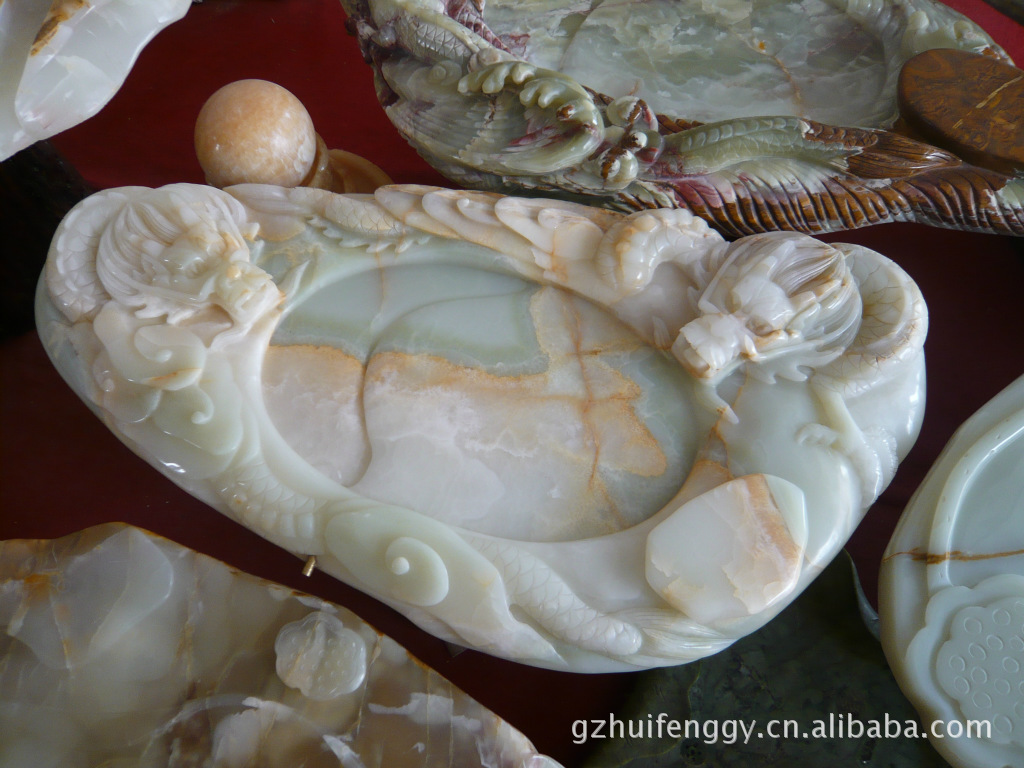 天然巴基斯坦玉石茶盘(茶具) _ 天然巴基斯坦玉