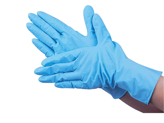 防护手套-一次性蓝丁腈手套|9寸无粉麻面蓝丁