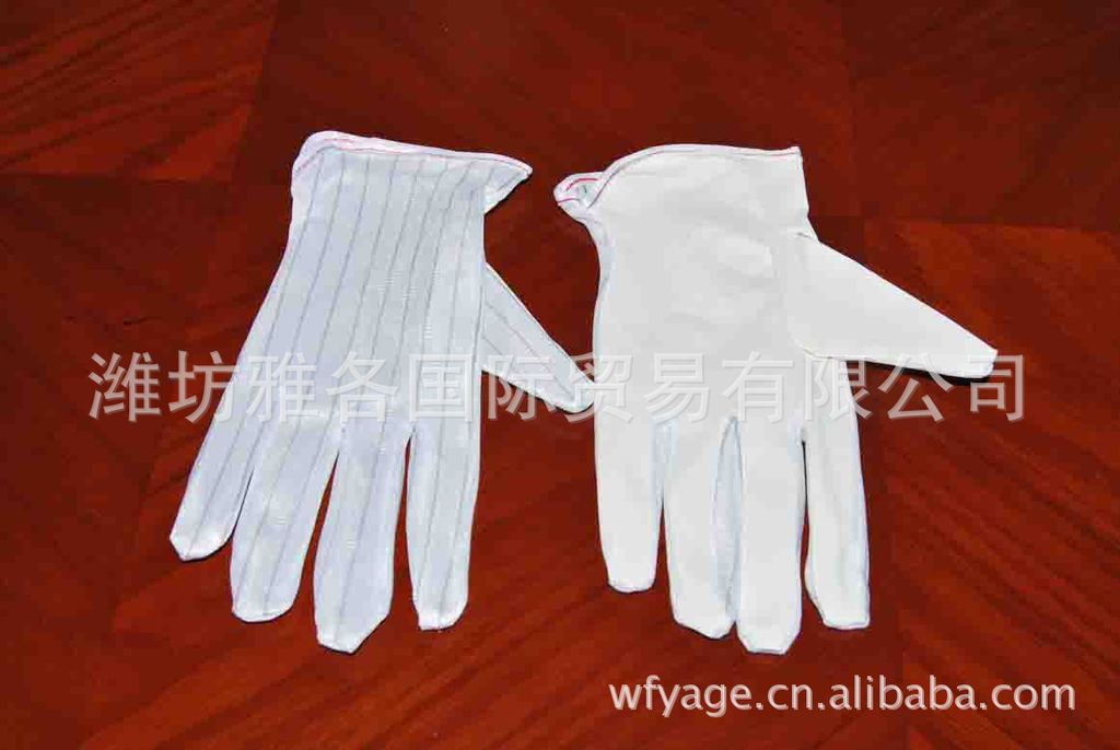 【尼龙PU手套 点塑 防静电手套 防尘防滑】