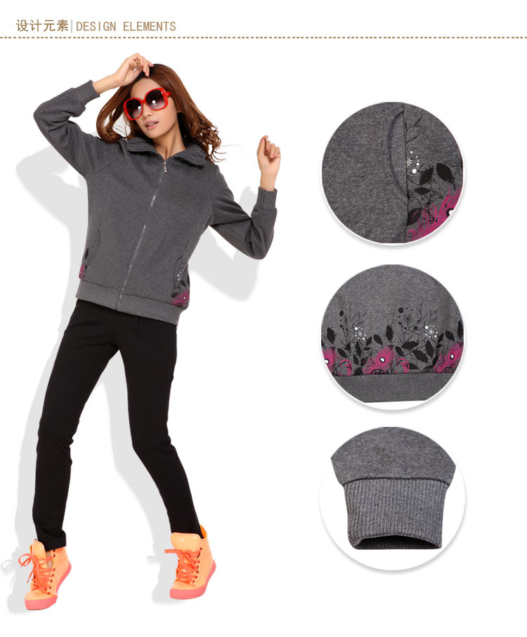 <em>女士卫衣外套</em>女<em>开衫</em>加厚抓绒宽松大码冬装新品