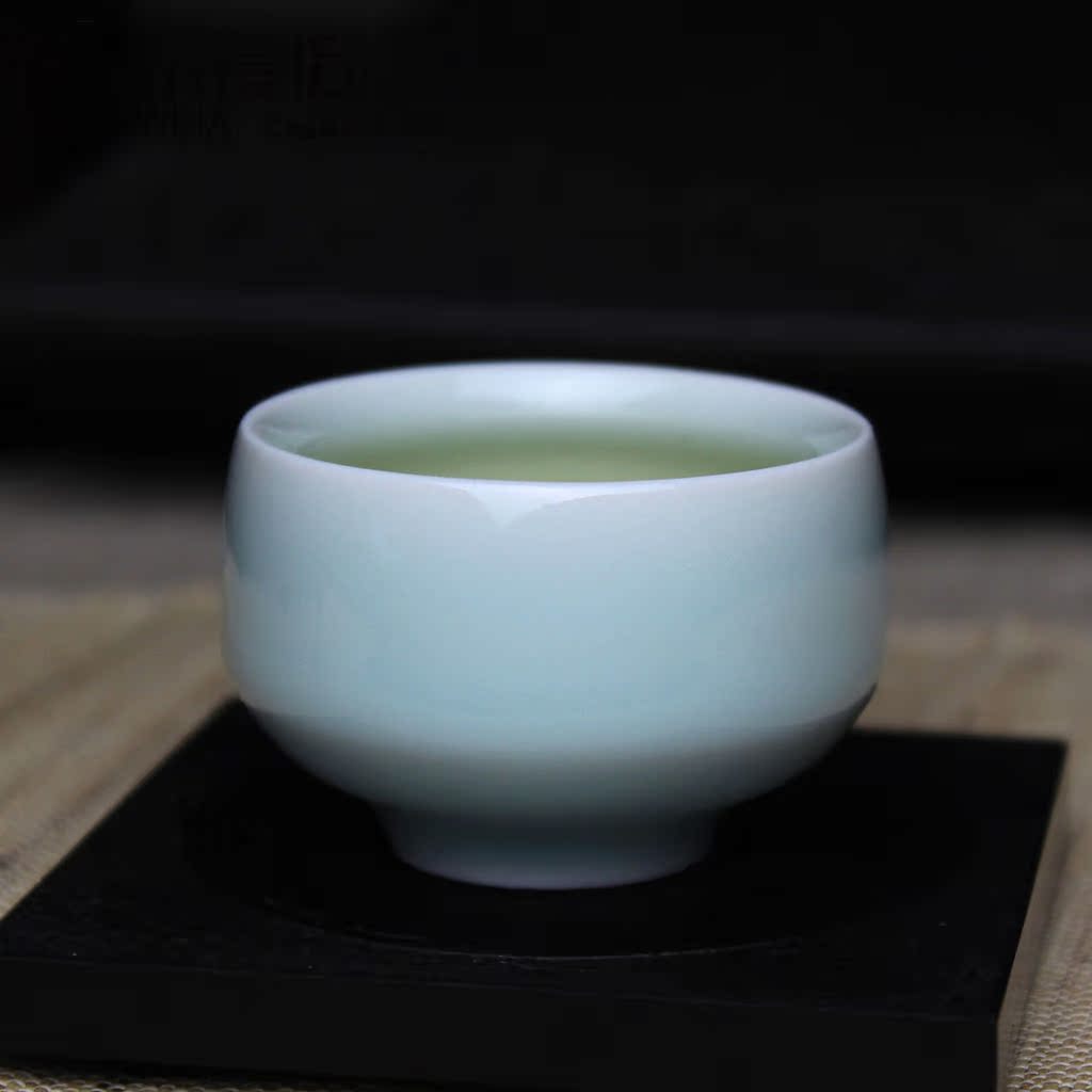 龙泉青瓷 弟窑梅子青直口杯 茶杯批发