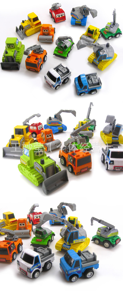 批发 卡通工程车 回力车 模型玩具 玩具车 儿童