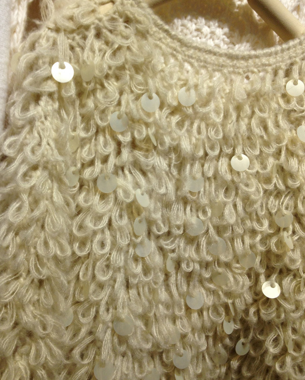 【日本订单毛圈圈哑光亮片<em>可爱</em>甜美<em>短款毛衣外</em>