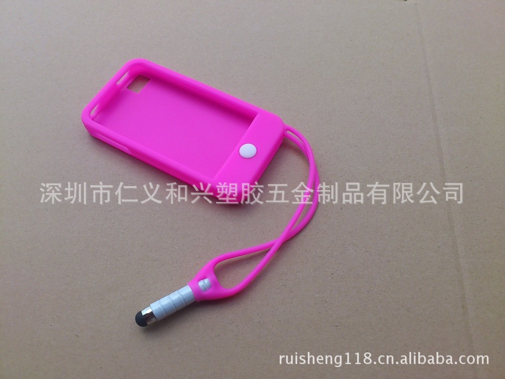厂家生产直销硅胶三星手机保护壳 挂线电容笔