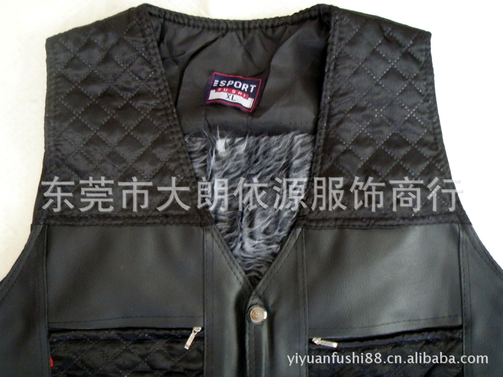 特价 <em>中老年男装</em>中年男士式<em>皮马甲</em>马夹植绒背