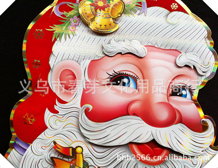 诞工艺品 圣诞贴画 贴纸 帆船老人头批发采购 贺