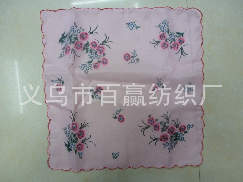 厂家直销 热销混纺经典印花全棉月牙边手绢 女士手帕 男士手帕图片_12