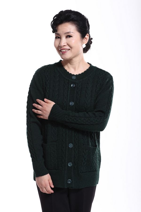 濮院针织 韩版休闲新款羊毛衫 <em>中老年</em>毛衣<em>女外</em>